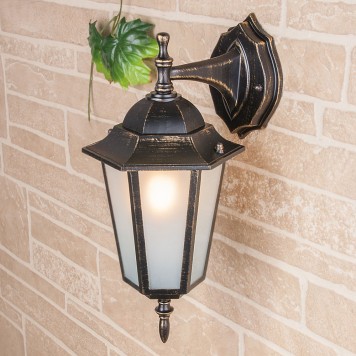 Уличный настенный светильник Elektrostandard GL 1004D Black Gold-1