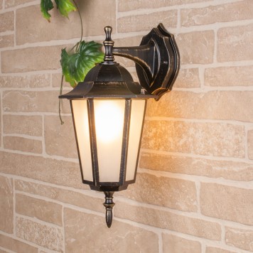 Уличный настенный светильник Elektrostandard GL 1004D Black Gold