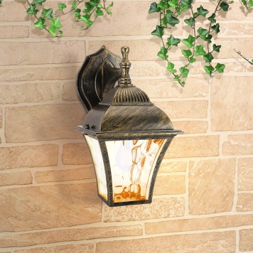 Уличный настенный светильник Elektrostandard Apus GL 1009D Black Gold