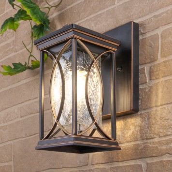 Уличный настенный светильник Elektrostandard Spica D GL 1026D Black Gold-2