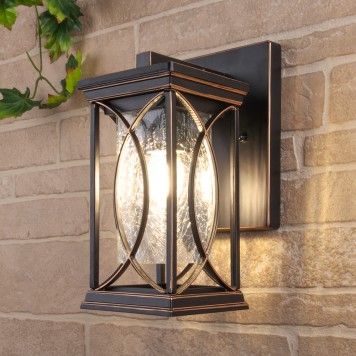 Уличный настенный светильник Elektrostandard Spica D GL 1026D Black Gold