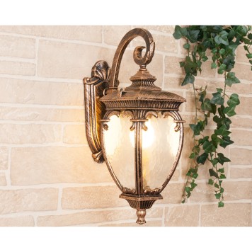 Уличный настенный светильник Elektrostandard Andromeda GLYF-8024D Black Gold