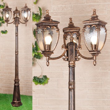 Уличный фонарь Elektrostandard Andromeda GLYF-8024F/3 Black Gold-1