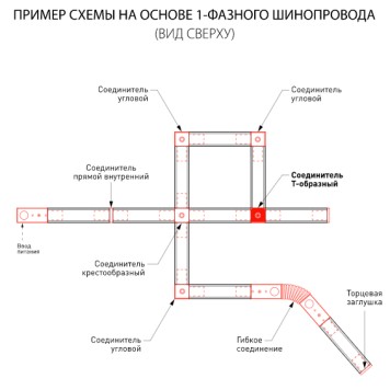 Соединитель T-образный Elektrostandard TRC-1-1-T-BK-1