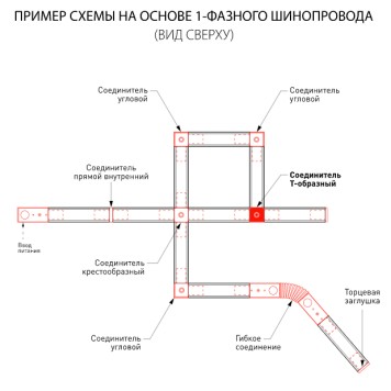Соединитель T-образный Elektrostandard TRC-1-1-T-WH-2