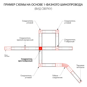 Соединитель X-образный Elektrostandard TRC-1-1-X-BK-1