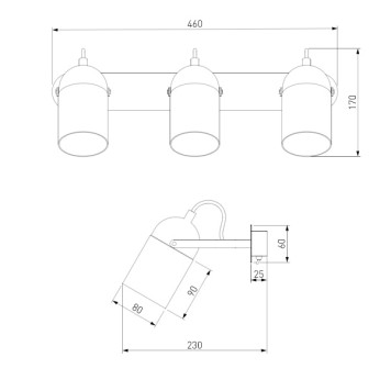 Спот Eurosvet Mars 20122/3 Black Grey-3