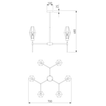 Светильник потолочный Eurosvet Prism 60143/6 Brass-4