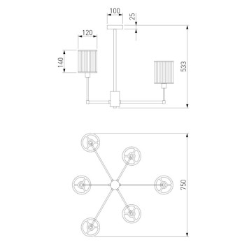 Светильник потолочный Eurosvet Inari Smart 60144/6 Gold-3