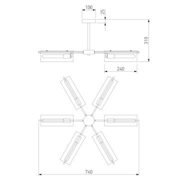 Светильник потолочный Eurosvet Trompeta 70144/6 Chrome-3