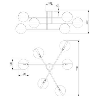 Светильник потолочный Eurosvet Grazia Smart 70148/6 Gold-5