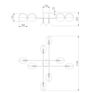 Светильник потолочный Eurosvet Grazia Smart 70148/8 Black Gold-4
