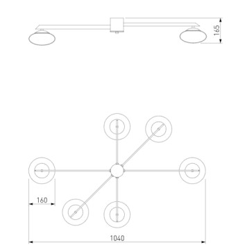 Светильник потолочный Eurosvet Opaline 70220/6 Black-4