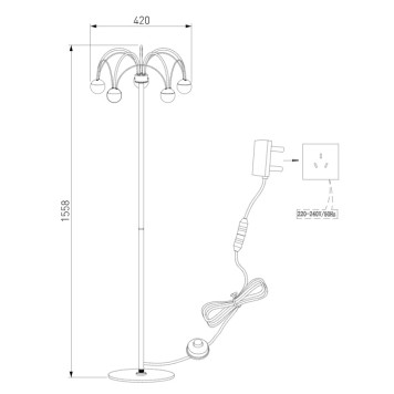 Торшер Eurosvet Ragno 90194 Gold-3