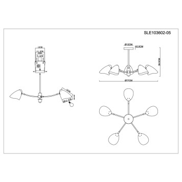 Светильник потолочный Evoluce Satta SLE103602-05-3