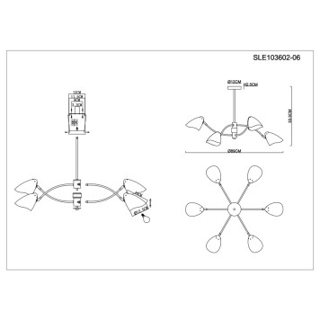 Светильник потолочный Evoluce Satta SLE103602-06-8