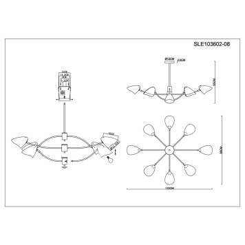 Светильник потолочный Evoluce Satta SLE103602-08-3