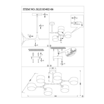 Светильник потолочный Evoluce Gimento SLE183402-06-3