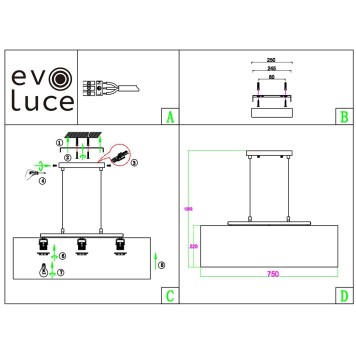 Люстра Evoluce Brescia SLE300533-03-1