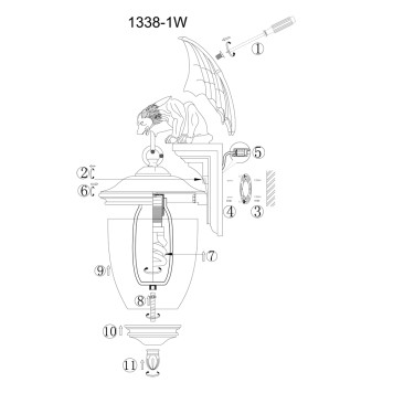 Уличный настенный светильник Favourite Guards 1338-1W-5