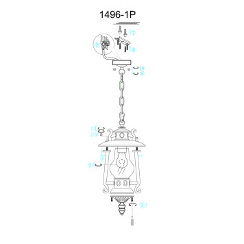 Уличный потолочный светильник Favourite Leyro 1496-1P-5