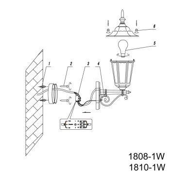 Уличный настенный светильник Favourite London 1808-1W-3