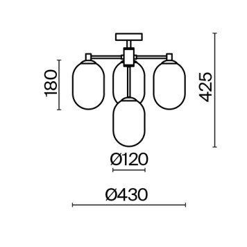 Светильник потолочный Freya Sharlot FR1012PL-04BS-5