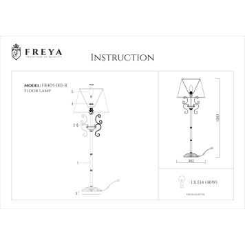 Торшер Freya Driana FR2405-FL-01-BZ-5