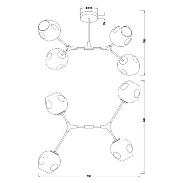 Светильник потолочный Freya Desi FR5006CL-04B-1