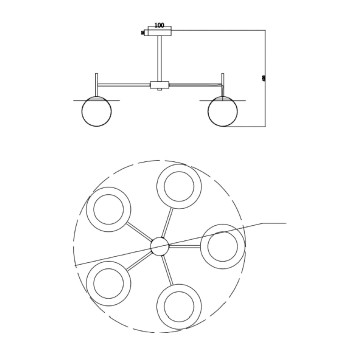 Светильник потолочный Freya Camelia FR5202PL-05BS-1