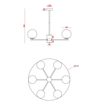 Светильник потолочный Freya Marble FR5230PL-06BS-12