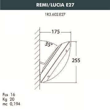 Уличный настенный светильник Fumagalli Remi/Lucia 1R3.602.000.WYE27-1