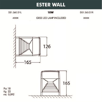 Уличный настенный светильник Fumagalli Ester Wall DS1.560.000.AXD1L-2