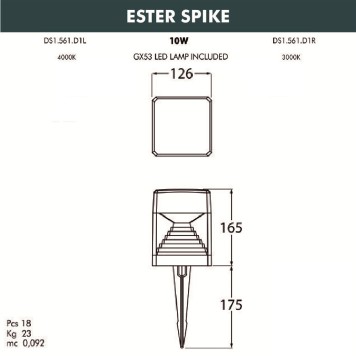 Уличный фонарь Fumagalli Ester Spike DS1.561.000.AXD1L-4
