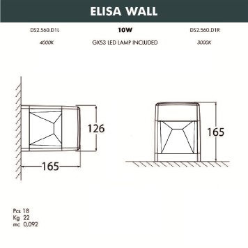 Уличный настенный светильник Fumagalli Elisa Wall DS2.560.000.AXD1L-5