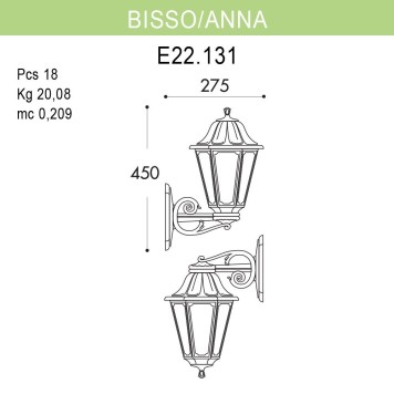 Уличный настенный светильник Fumagalli Bisso/Anna E22.131.000.AXF1R-5