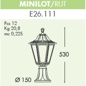 Уличный фонарь Fumagalli Minilot/Rut E26.111.000.WXE27-2