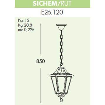 Уличный потолочный светильник Fumagalli Sichem/Rut E26.120.000.AXE27-1