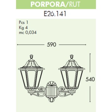 Уличный настенный светильник Fumagalli Porpora/Rut E26.141.000.AXE27-2
