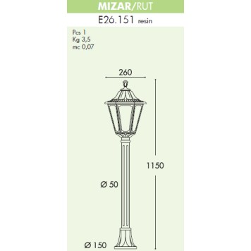 Уличный фонарь Fumagalli Mizarr/Rut E26.151.000.WXE27-2