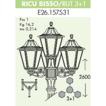 Уличный фонарь Fumagalli Ricu Bisso/Rut E26.157.S31.AXE27-3