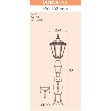Уличный фонарь Fumagalli Lafaet.R/Rut E26.162.000.AXE27-2