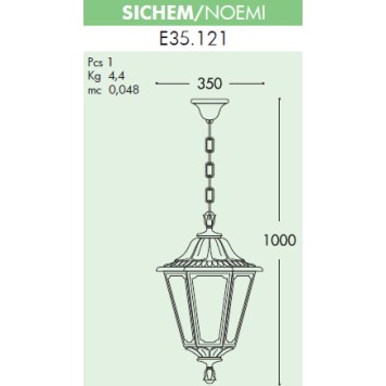 Уличный потолочный светильник Fumagalli Sichem/Noemi E35.121.000.WXE27-1