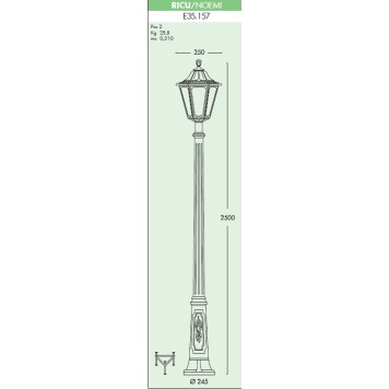 Уличный фонарь Fumagalli Ricu/Noemi E35.157.000.WYE27-1