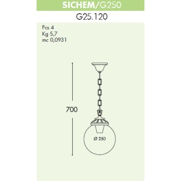 Уличный потолочный светильник Fumagalli Sichem/G250 G25.120.000.WYE27-2