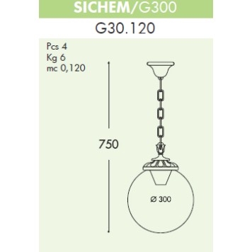 Уличный потолочный светильник Fumagalli Sichem/G300 G30.120.000.WXE27-1