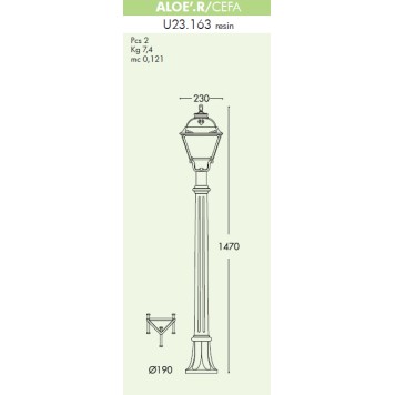 Уличный фонарь Fumagalli Aloe R/Cefa U23.163.000.AXE27-3