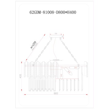 Люстра Garda Decor 62GDM-81008-800-1