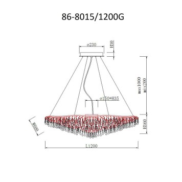 Люстра Garda Decor Капли 86-8015/1200G-1