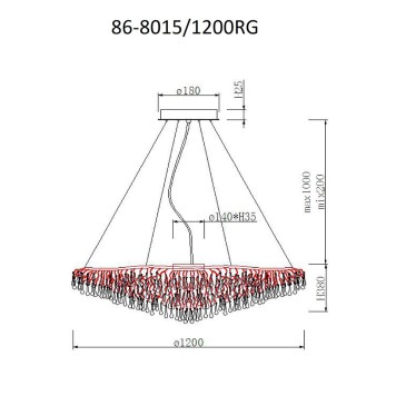Люстра Garda Decor Капли 86-8015/1200RG-1